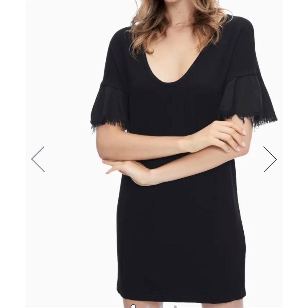 Splendid Rayon Jersey Flutter Sleeve Dress Medium